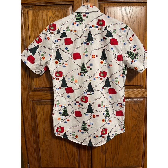 Men's American Rag Cartoon Christmas Tree Snake Shirt SZ S Cotton *READ - Picture 2 of 9